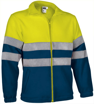 amarillo fluor-azul marino